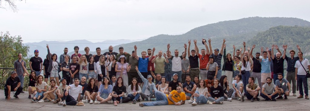 The SuperAnnotate team gathered together outdoors for a group photo